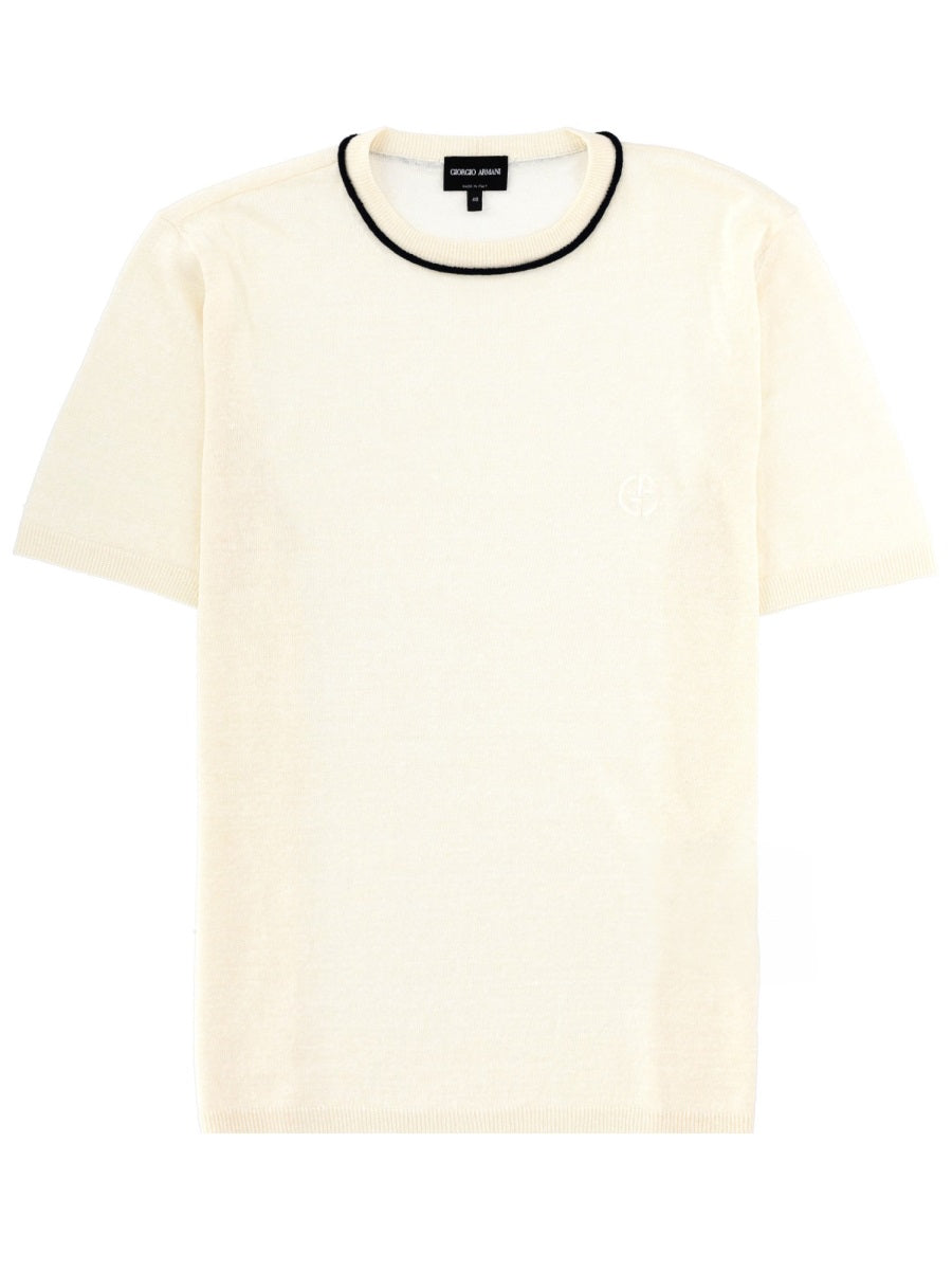 Giorgio Armani Men Linen And Silk T-Shirt