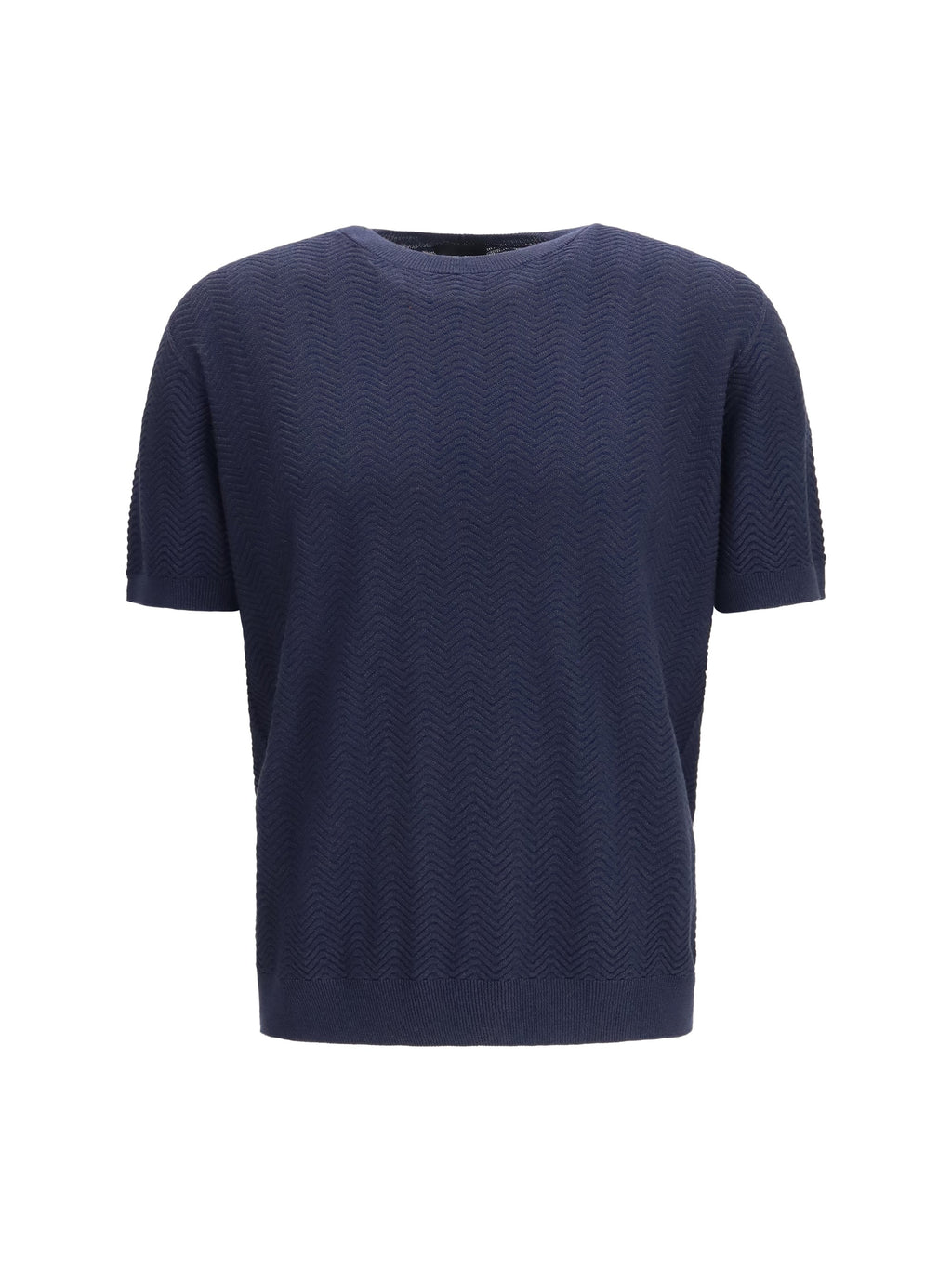 Giorgio Armani Men Short-Sleeved Cotton And Silk Sweater