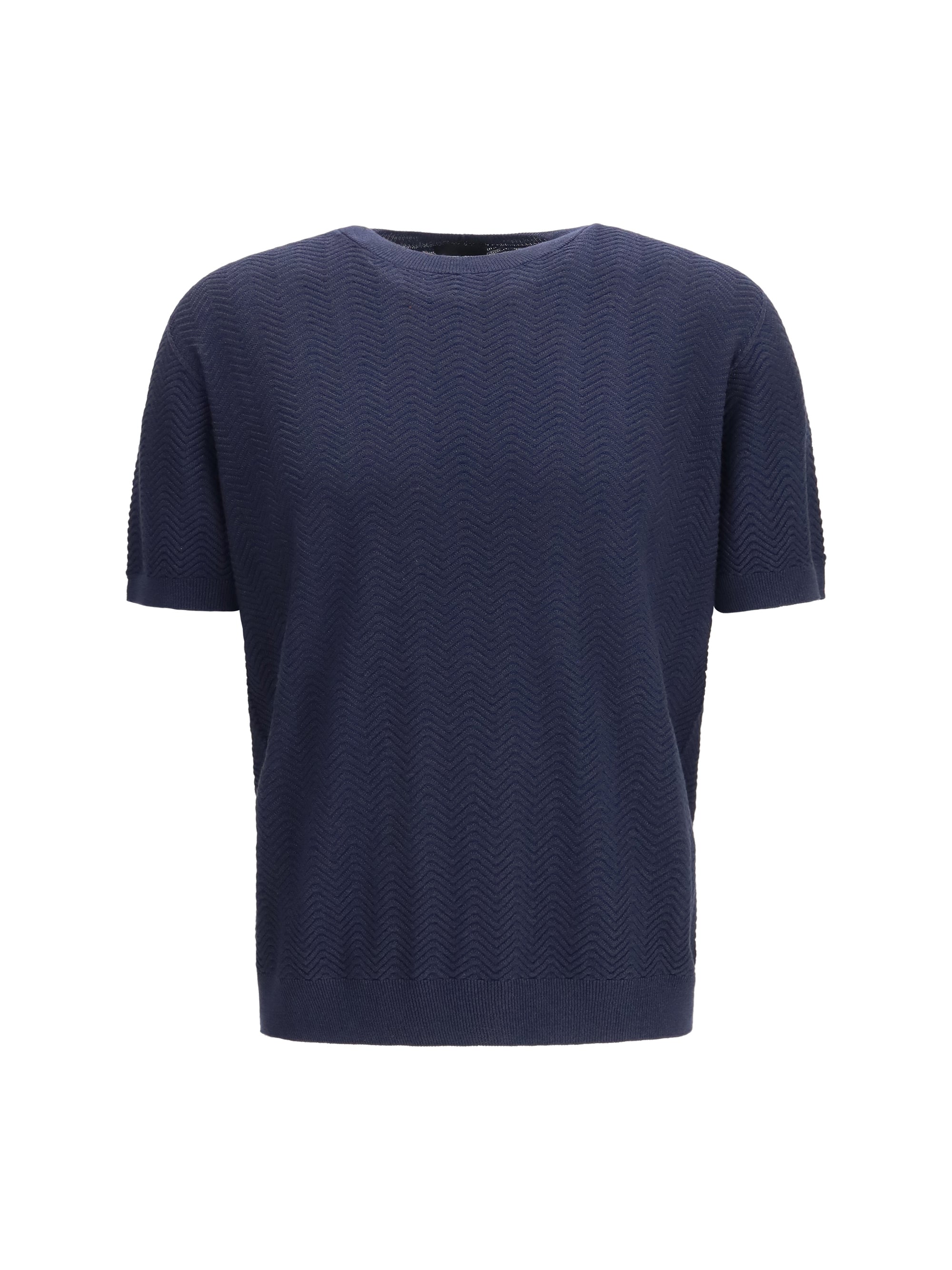 Giorgio Armani Men Short-Sleeved Cotton And Silk Sweater