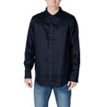 Armani Exchange Blue Linen Dress Shirt