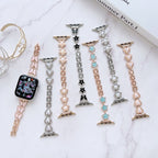 Metal Bracelet Watch Band For Apple Watch Series 8&7 45mm / SE 2&6&SE&5&4 44mm / 3&2&1 42mm(Butterfly Black Rose)