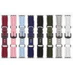 For Apple Watch Series 8 41mm Plain Paracord Genuine Leather Watch Band(White)